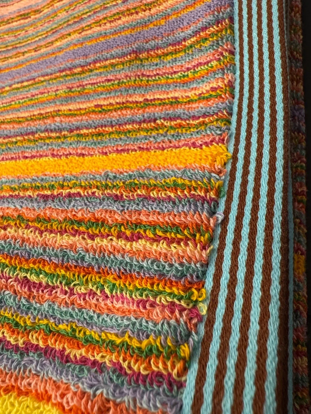 4pc RACHEL ZOE Rainbow Stripe Bath Towel Set - Made in Portugal - Multi